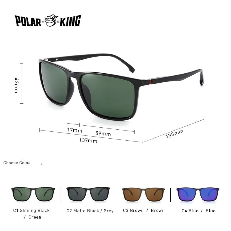 Cat Shop Boys - POLARKING Brand Metal Designer Polarized Sunglasses For Driving Men Oculos Square Sun Glasses For Men's Fashion Travel Eyewear