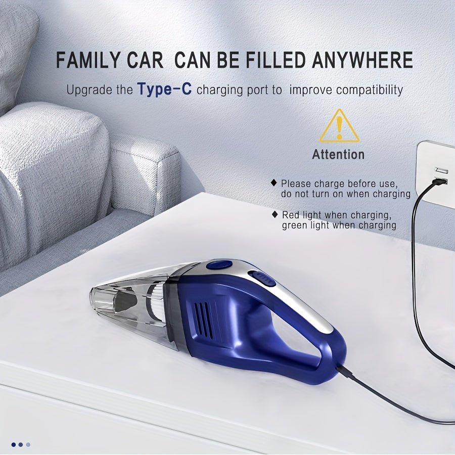 Cat Shop Boys - Portable Vacuum Cleaner Wireless Handheld Vacuum Cleaner for The Family Car, Powerful Suction USB Charging Mini Cleaning Vacuum Cleaner, Has a Variety of Accessories, Suitable for The Car, Home, Office And Other Slit Tools