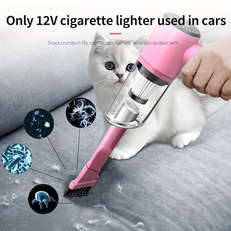 Cat Shop Boys - Powerful 12V Handheld Car Vacuum - Compact, Wired Design for Easy Dust & Pet Hair Removal, Includes Accessories Kit