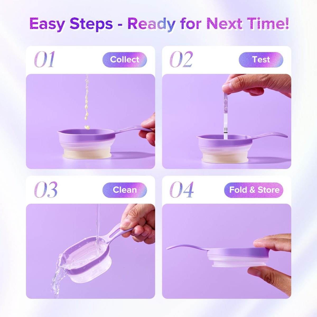 Cat Shop Boys - Premom 2 Urine Cups for Ovulation & Pregnancy Tests: Reusable & Collapsible Pee Cups for Home Fertility Testing | Easy to Use & Clean - Essential Kit for Women with Urine Sample Detection