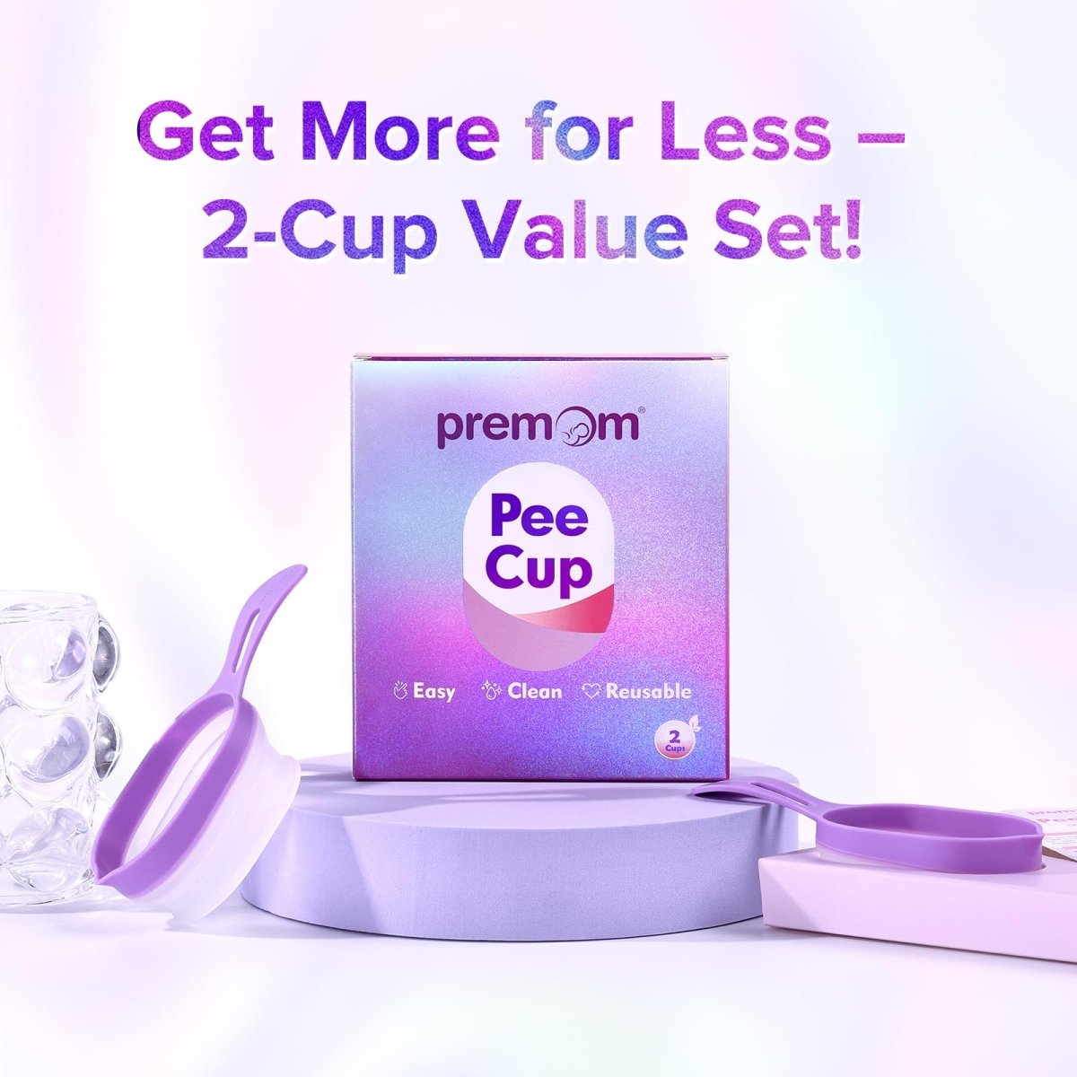 Cat Shop Boys - Premom 2 Urine Cups for Ovulation & Pregnancy Tests: Reusable & Collapsible Pee Cups for Home Fertility Testing | Easy to Use & Clean - Essential Kit for Women with Urine Sample Detection