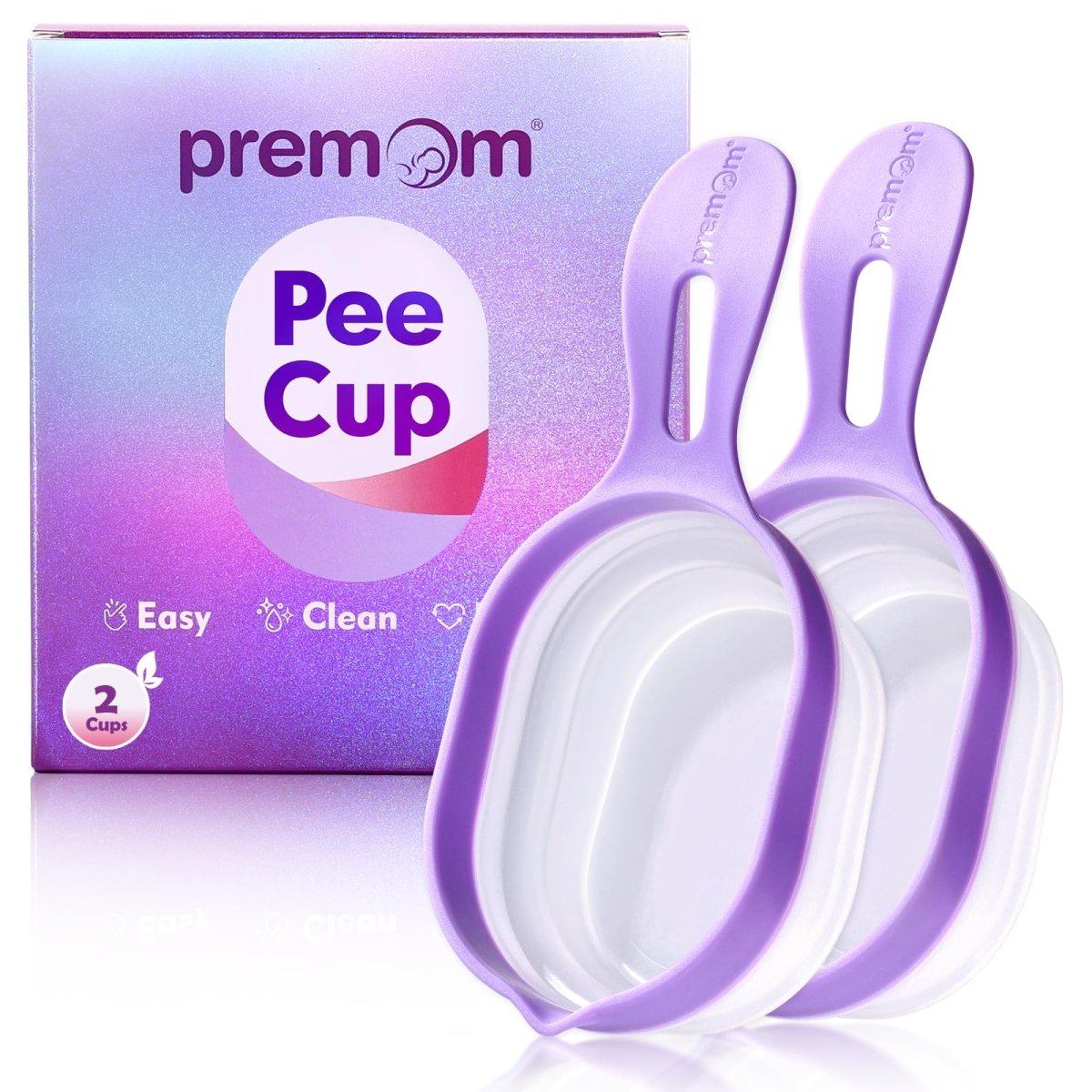 Cat Shop Boys - Premom 2 Urine Cups for Ovulation & Pregnancy Tests: Reusable & Collapsible Pee Cups for Home Fertility Testing | Easy to Use & Clean - Essential Kit for Women with Urine Sample Detection