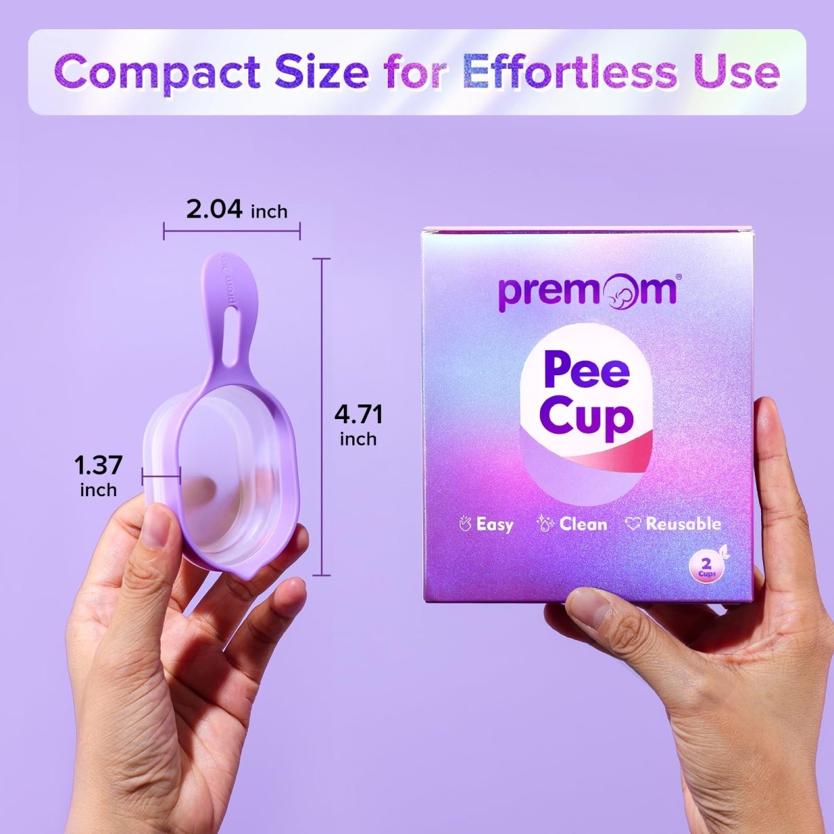 Cat Shop Boys - Premom 2 Urine Cups for Ovulation & Pregnancy Tests: Reusable & Collapsible Pee Cups for Home Fertility Testing | Easy to Use & Clean - Essential Kit for Women with Urine Sample Detection