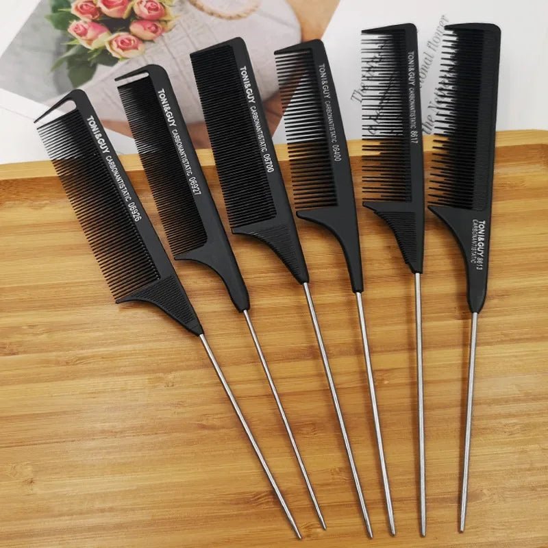 Cat Shop Boys - Professional Hair Tail Combs Stainless Steel Salon Cut Styling Comb Spiked Hair Care Styling Tools Barber Accessories Fine Teeth