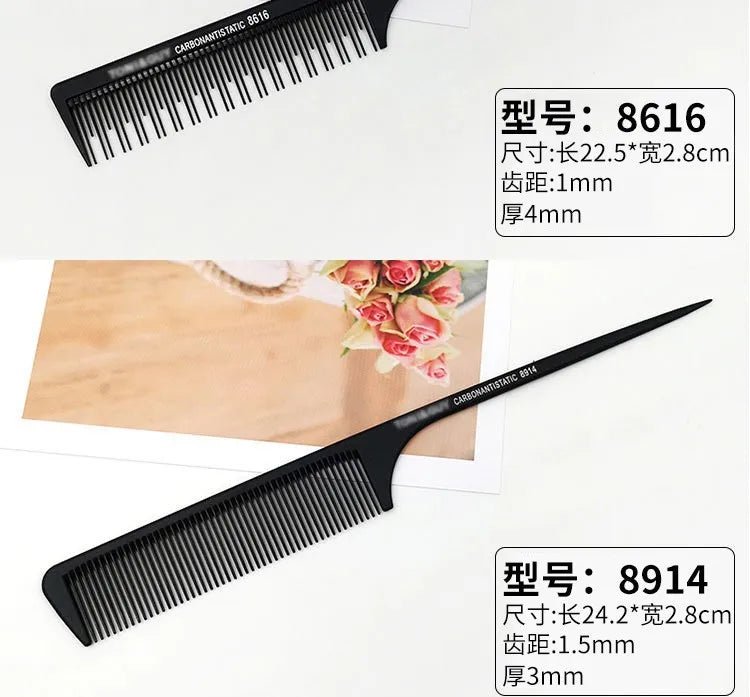 Cat Shop Boys - Professional Hair Tail Combs Stainless Steel Salon Cut Styling Comb Spiked Hair Care Styling Tools Barber Accessories Fine Teeth