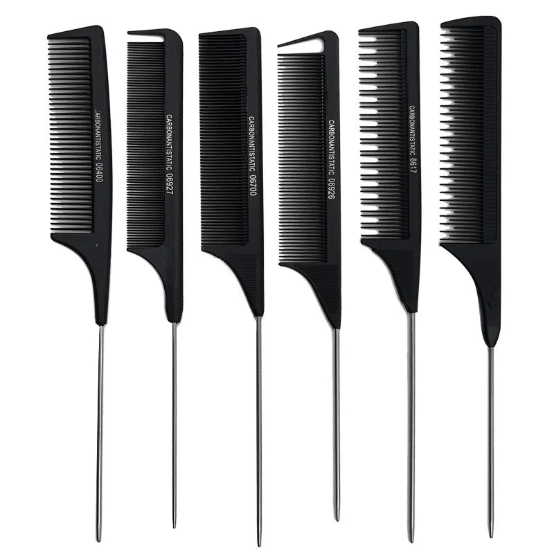 Cat Shop Boys - Professional Hair Tail Combs Stainless Steel Salon Cut Styling Comb Spiked Hair Care Styling Tools Barber Accessories Fine Teeth