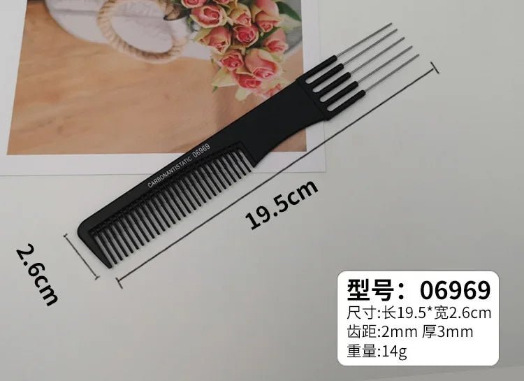 Cat Shop Boys - Professional Hair Tail Combs Stainless Steel Salon Cut Styling Comb Spiked Hair Care Styling Tools Barber Accessories Fine Teeth