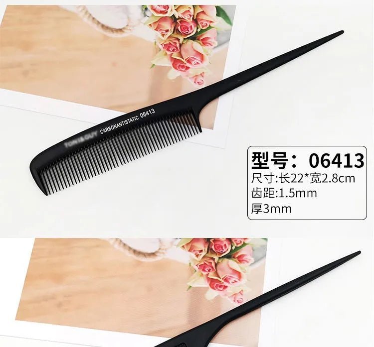 Cat Shop Boys - Professional Hair Tail Combs Stainless Steel Salon Cut Styling Comb Spiked Hair Care Styling Tools Barber Accessories Fine Teeth