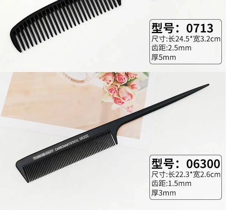 Cat Shop Boys - Professional Hair Tail Combs Stainless Steel Salon Cut Styling Comb Spiked Hair Care Styling Tools Barber Accessories Fine Teeth