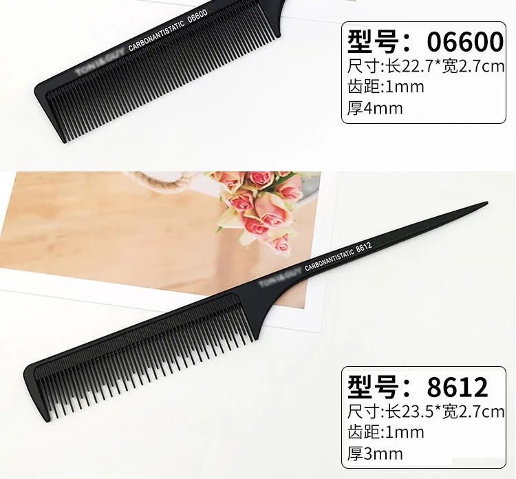 Cat Shop Boys - Professional Hair Tail Combs Stainless Steel Salon Cut Styling Comb Spiked Hair Care Styling Tools Barber Accessories Fine Teeth