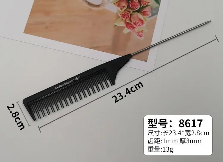 Cat Shop Boys - Professional Hair Tail Combs Stainless Steel Salon Cut Styling Comb Spiked Hair Care Styling Tools Barber Accessories Fine Teeth