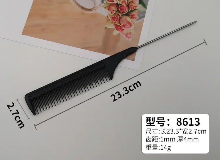 Cat Shop Boys - Professional Hair Tail Combs Stainless Steel Salon Cut Styling Comb Spiked Hair Care Styling Tools Barber Accessories Fine Teeth