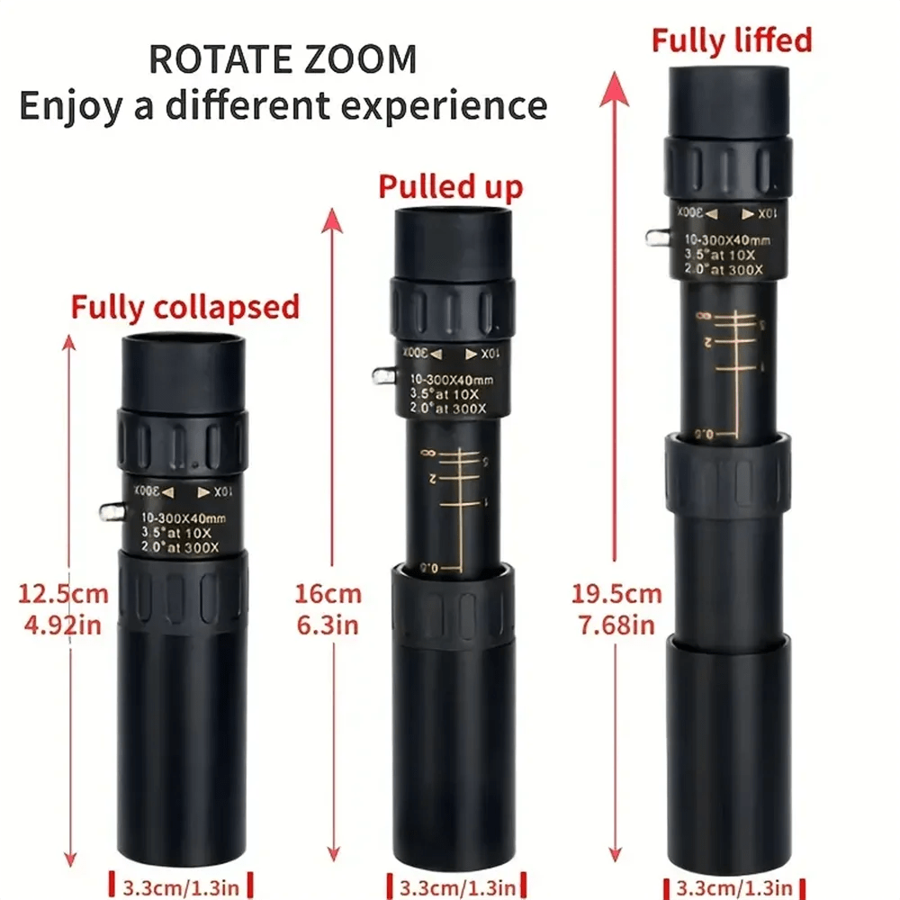 Cat Shop Boys - Professional HD Monocular Telescope 10 - 300x Zoom Long Range Portable for Hunting and Outdoor Activities