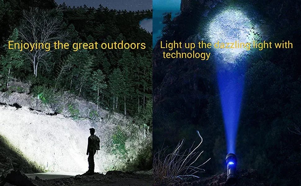 Cat Shop Boys - Rechargeable GT10 Flashlight Super Bright Portable Ultra Power Long Range Tactical Torch Lamp Outdoor Emergency Camping Lantern