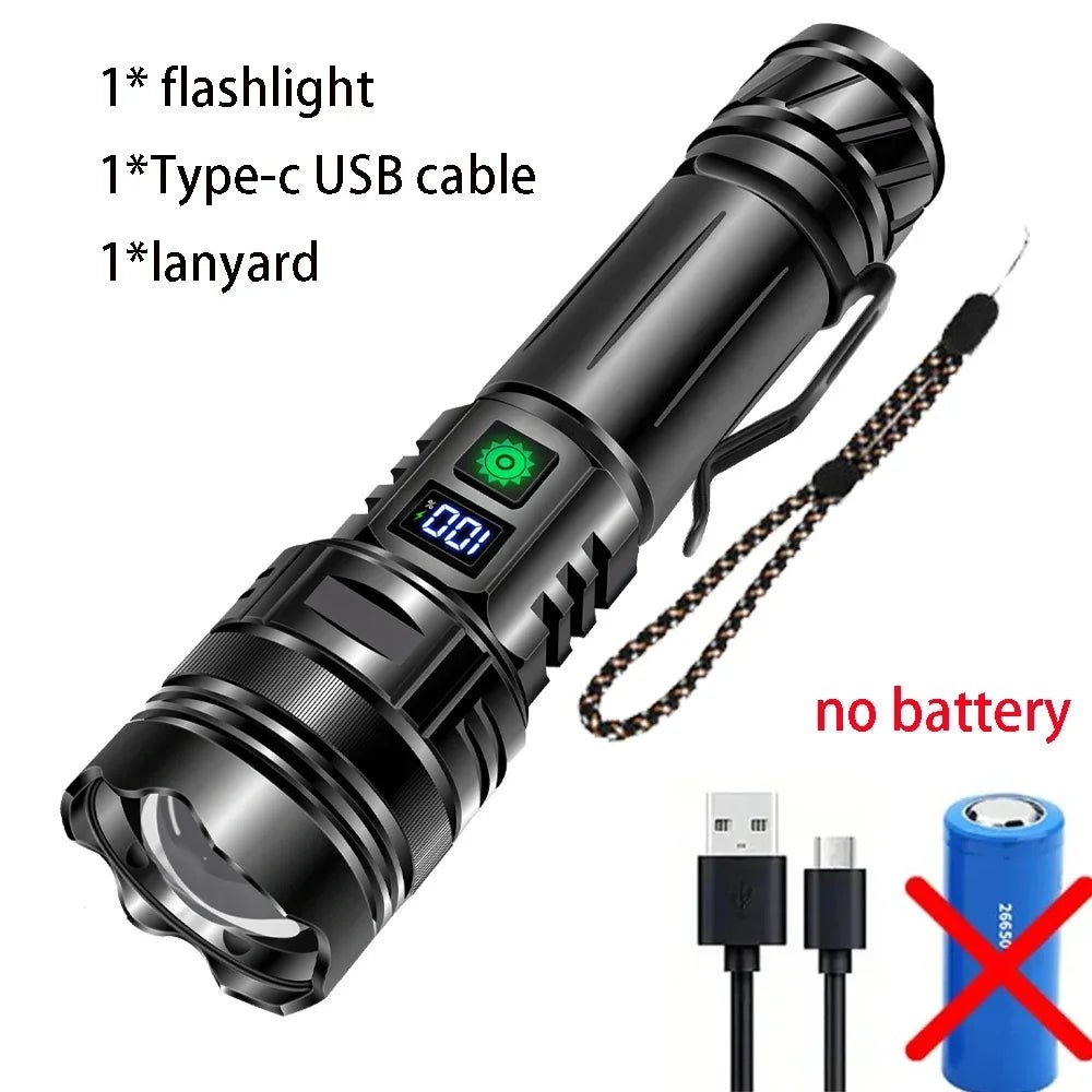 Cat Shop Boys - Rechargeable GT10 Flashlight Super Bright Portable Ultra Power Long Range Tactical Torch Lamp Outdoor Emergency Camping Lantern