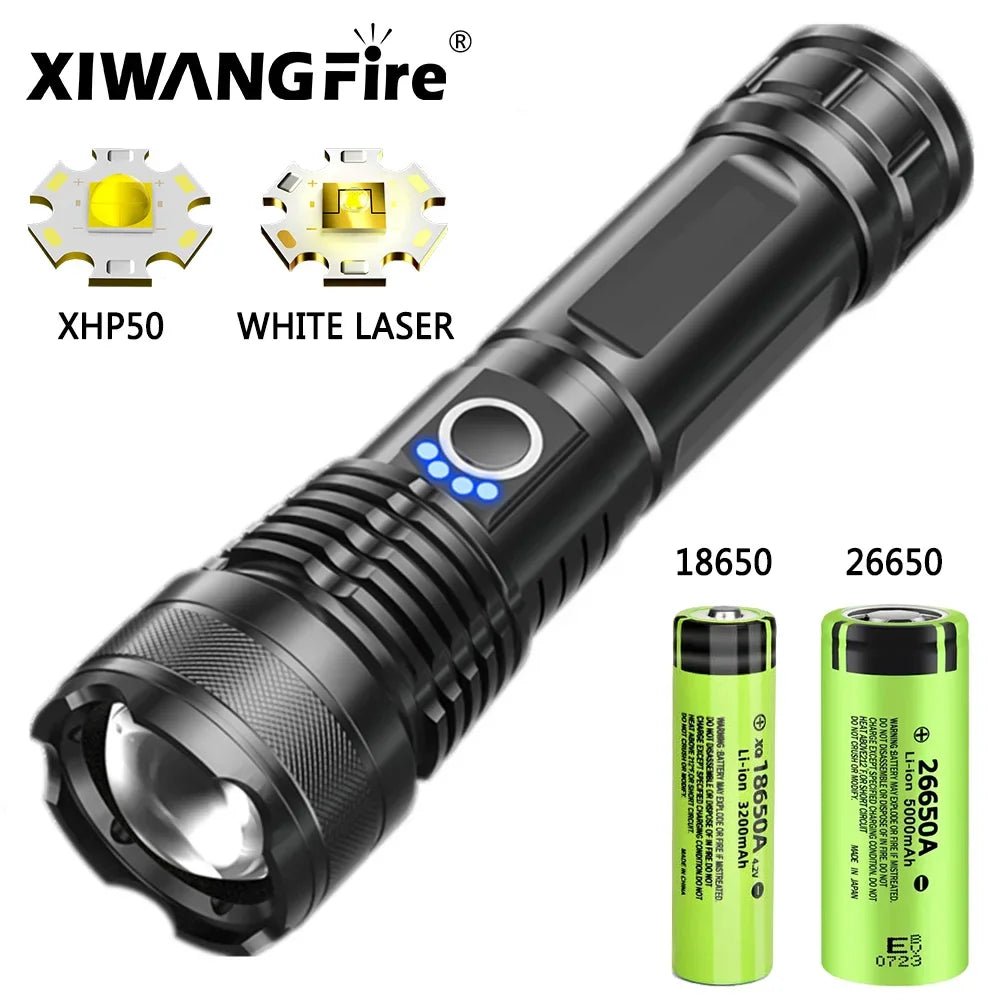 Cat Shop Boys - Rechargeable GT10 Flashlight Super Bright Portable Ultra Power Long Range Tactical Torch Lamp Outdoor Emergency Camping Lantern