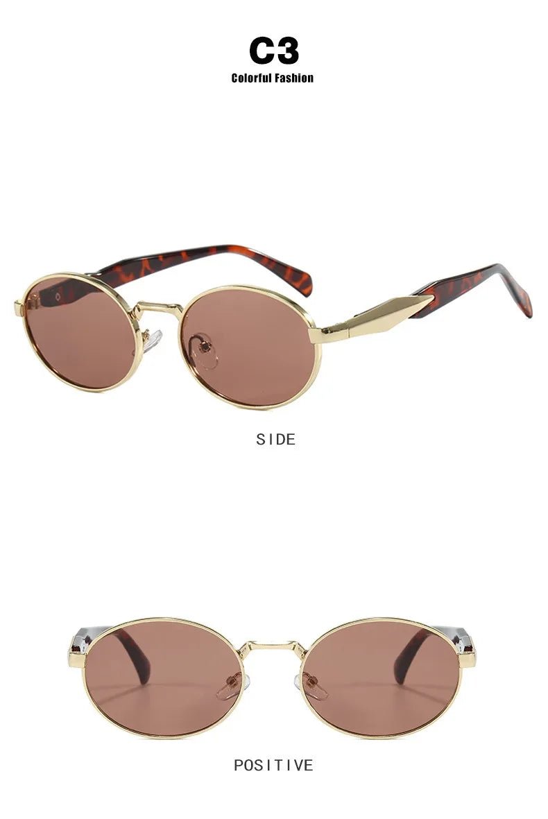 Cat Shop Boys - Retro Round Metal Sunglasses Women Glasses New Fashion Leopard Sun Glasses Trendy Brand Designer Eyewear Female Male UV400