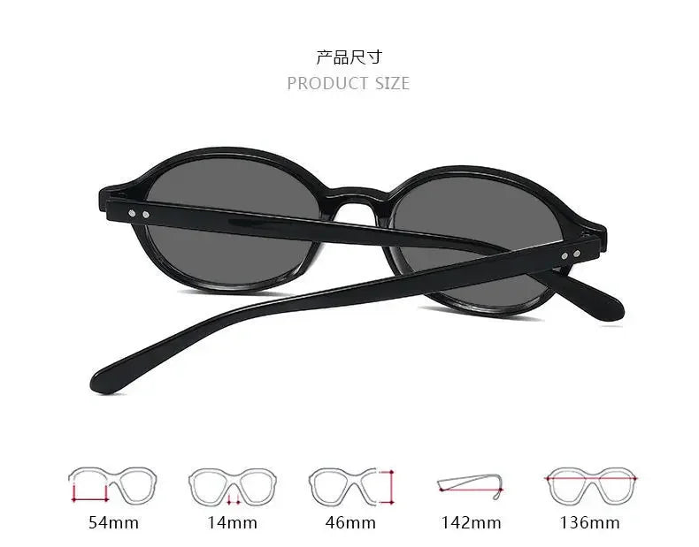 Cat Shop Boys - Retro Small Oval Sunglasses Women Men Rivets Shades Fashion Eyewear Luxury Sun Glasses UV400 Female