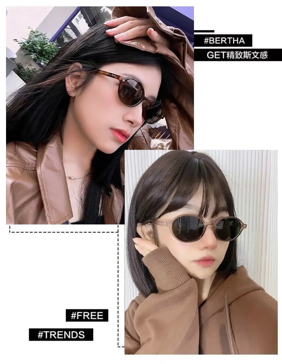 Cat Shop Boys - Retro Small Oval Sunglasses Women Men Rivets Shades Fashion Eyewear Luxury Sun Glasses UV400 Female