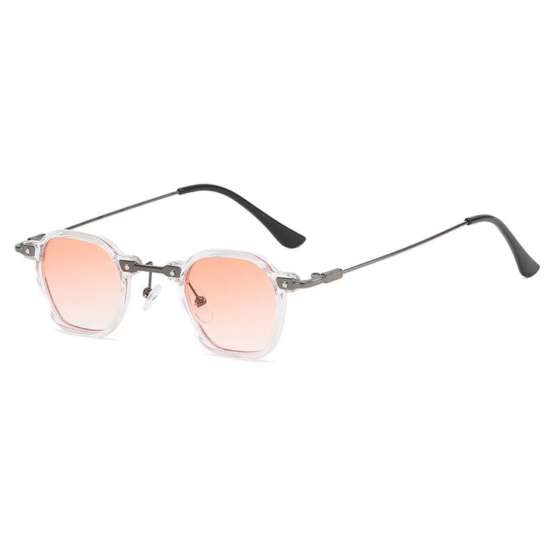 Cat Shop Boys - Retro Square Sunglasses Men Small Frame Sun Glasses Women New Fashion Polygonal Metal Eyeglasses Shadow UV400