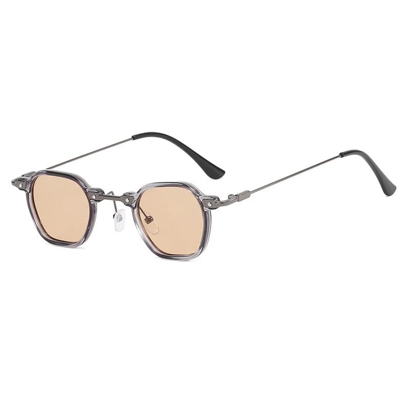 Cat Shop Boys - Retro Square Sunglasses Men Small Frame Sun Glasses Women New Fashion Polygonal Metal Eyeglasses Shadow UV400