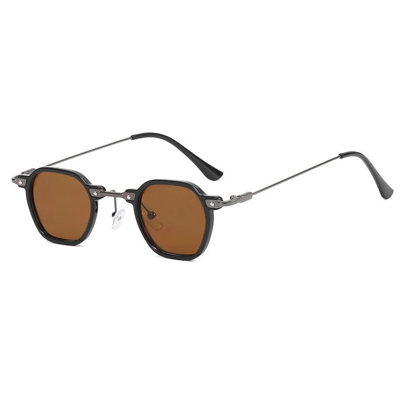 Cat Shop Boys - Retro Square Sunglasses Men Small Frame Sun Glasses Women New Fashion Polygonal Metal Eyeglasses Shadow UV400