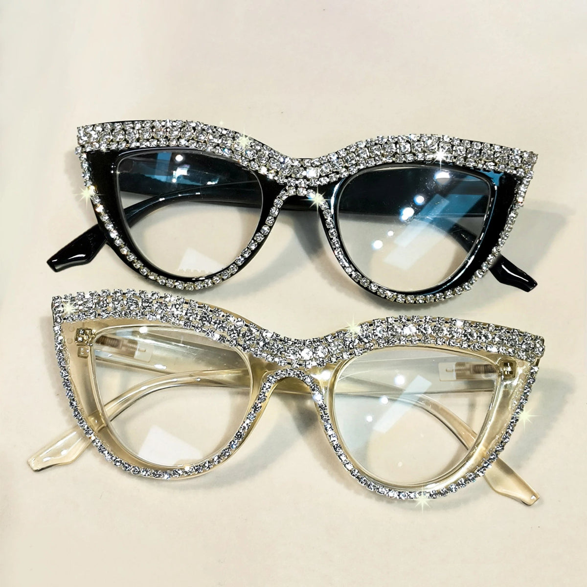 Cat Shop Boys - Rhinestone Trendy Reading Glasses for Women Retro Square Cute Sturdy Computer Womens Cat Eye Glasses