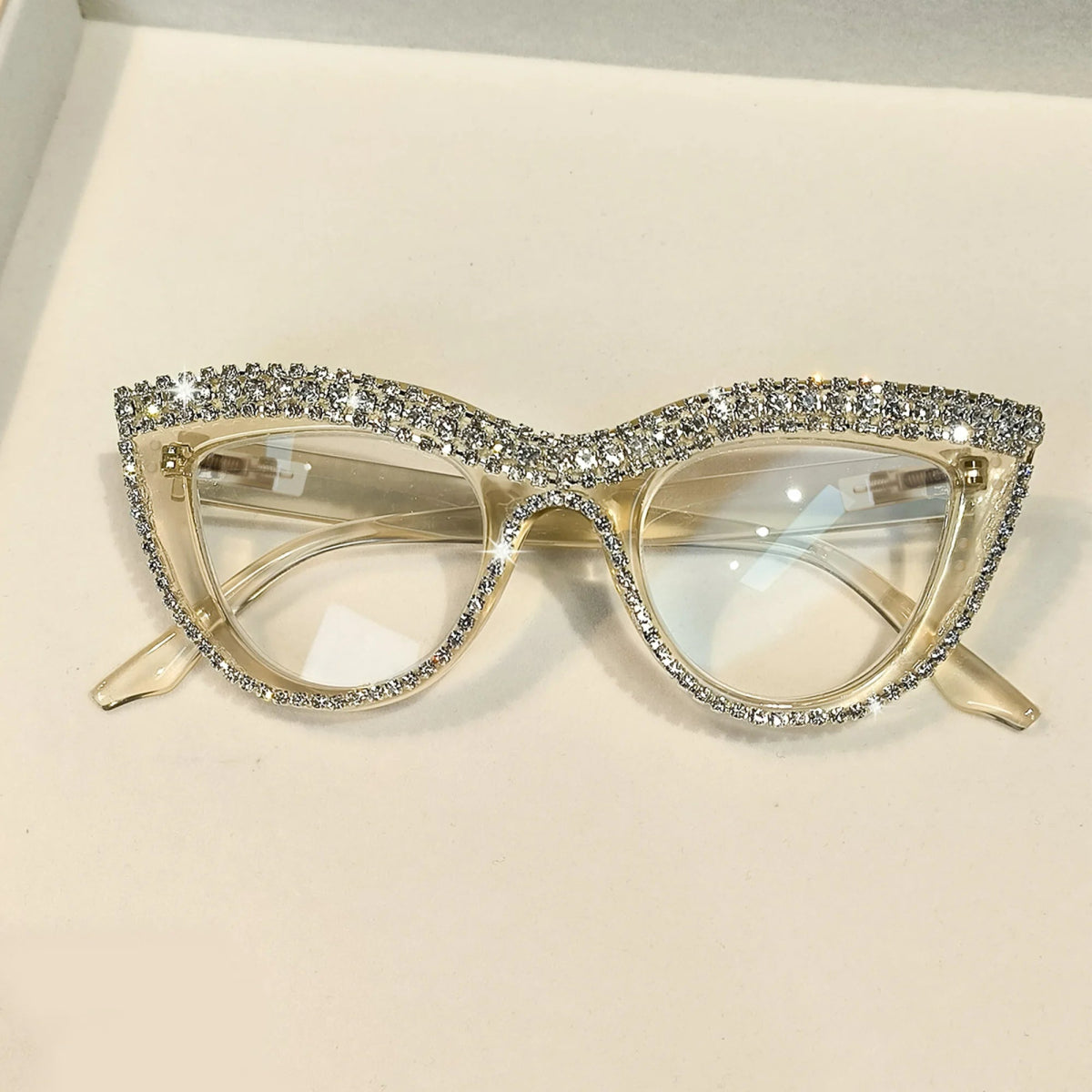 Cat Shop Boys - Rhinestone Trendy Reading Glasses for Women Retro Square Cute Sturdy Computer Womens Cat Eye Glasses