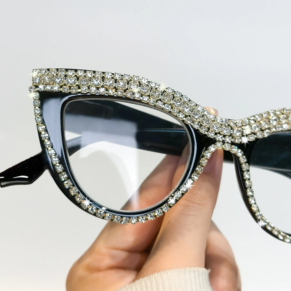 Cat Shop Boys - Rhinestone Trendy Reading Glasses for Women Retro Square Cute Sturdy Computer Womens Cat Eye Glasses