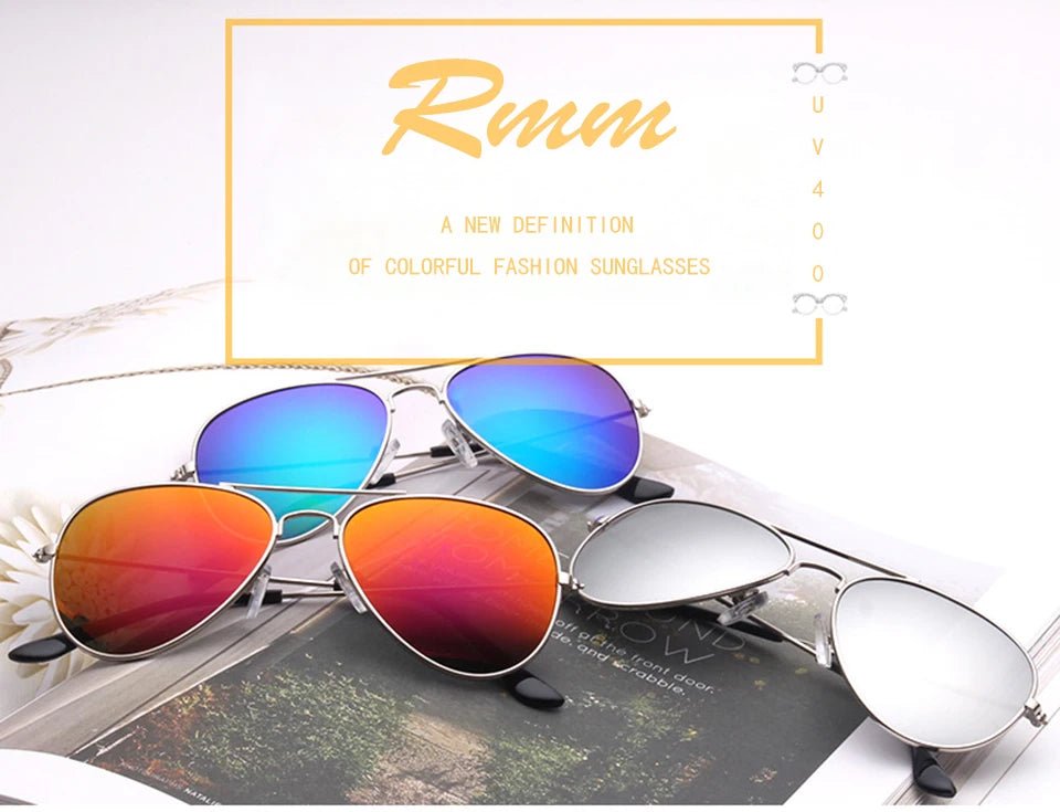 Cat Shop Boys - RMM Fashion Sunglasses Women brand designer metal Reflective Sun Glasses Men Mirror oculos de sol