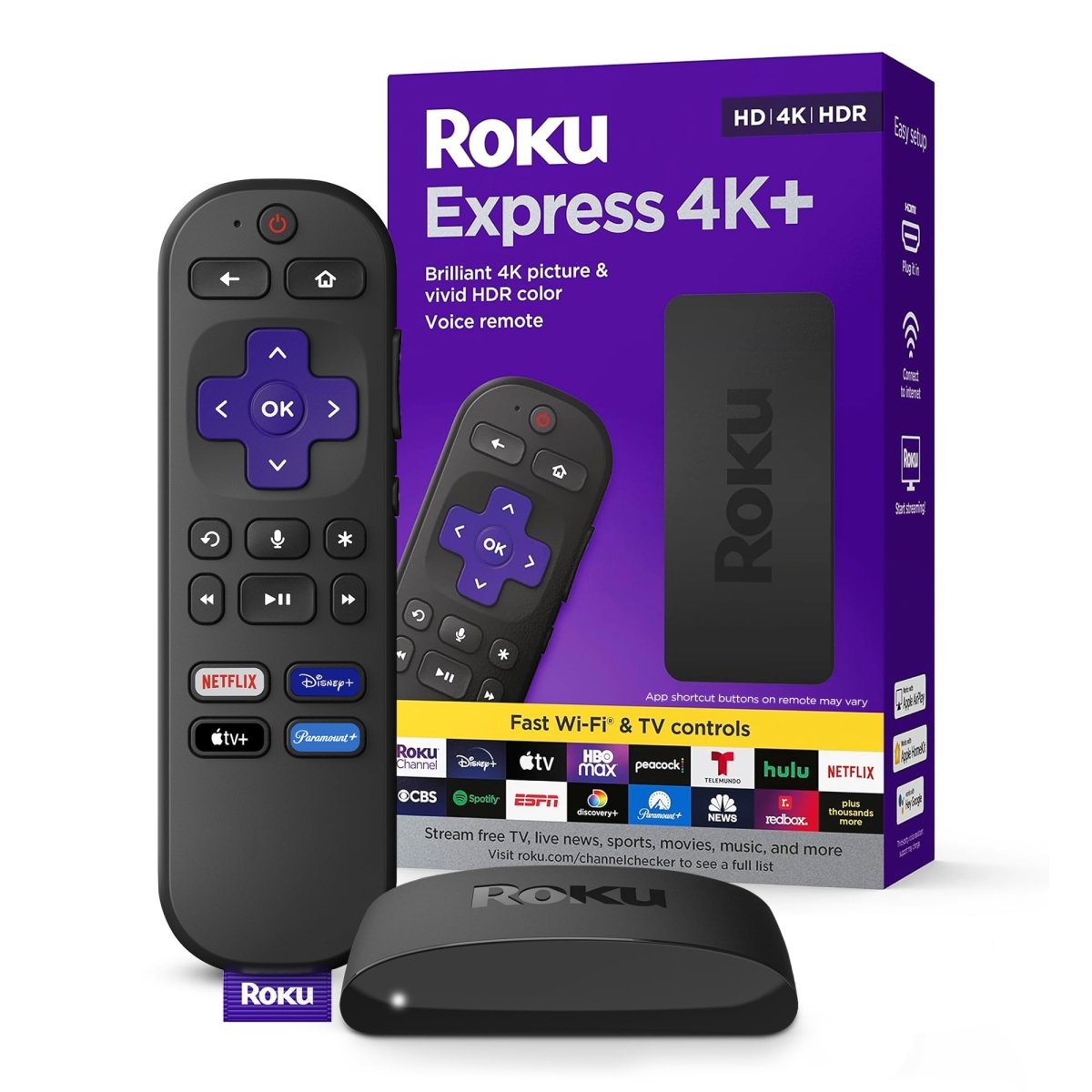 Cat Shop Boys - Roku Express 4K+ | Roku Streaming Device 4K/HDR, Roku Voice Remote, Free & Live TV