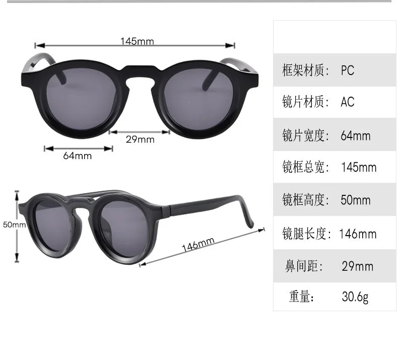 Cat Shop Boys - Round Sunglasses Women Men Punk Shades Retro Trending Sun Glasses Clear Lens Frame UV400 Female