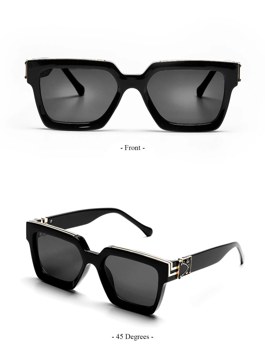 Cat Shop Boys - Ruiao Retro Black Millionaire Shades Luxury Sunglasses 2024 For Men Designer Famous Brand Square Sun Glasses Man Women Sunglass