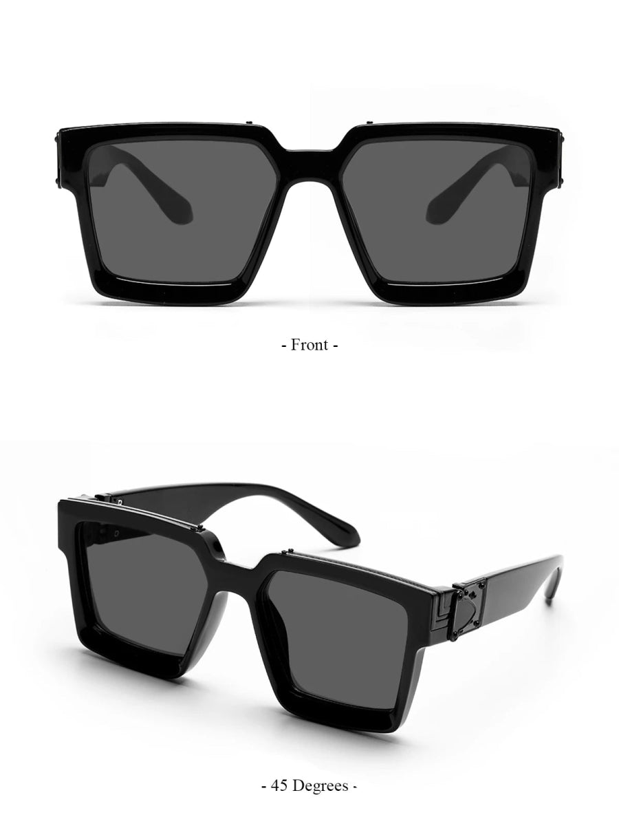 Cat Shop Boys - Ruiao Retro Black Millionaire Shades Luxury Sunglasses 2024 For Men Designer Famous Brand Square Sun Glasses Man Women Sunglass