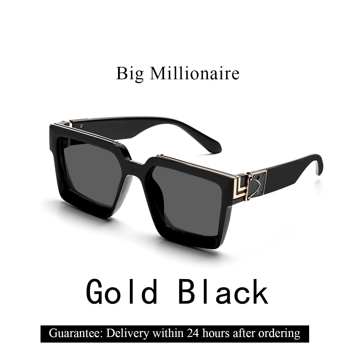 Cat Shop Boys - Ruiao Retro Black Millionaire Shades Luxury Sunglasses 2024 For Men Designer Famous Brand Square Sun Glasses Man Women Sunglass