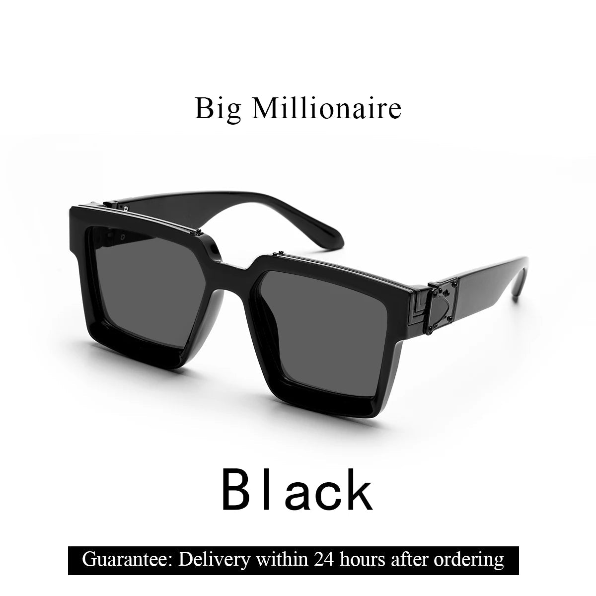 Cat Shop Boys - Ruiao Retro Black Millionaire Shades Luxury Sunglasses 2024 For Men Designer Famous Brand Square Sun Glasses Man Women Sunglass