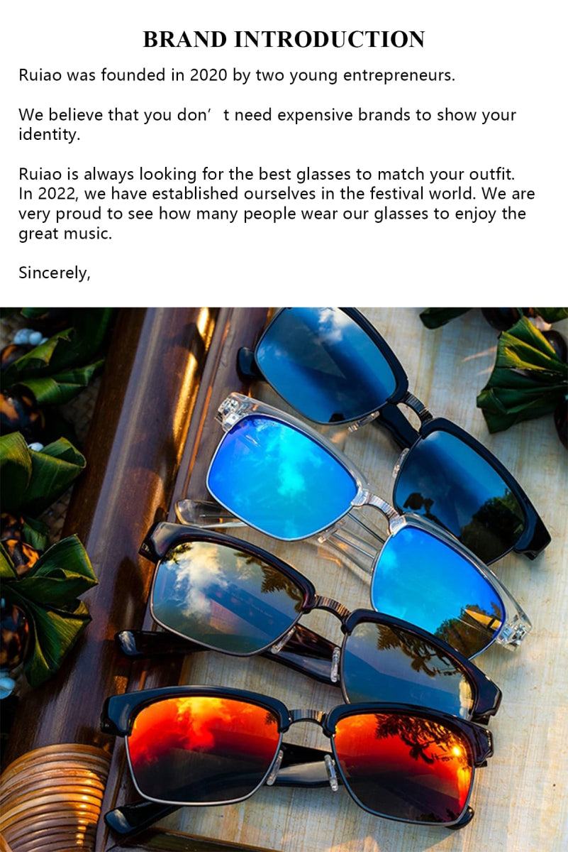 Cat Shop Boys - Ruiao Retro Black Millionaire Shades Luxury Sunglasses 2024 For Men Designer Famous Brand Square Sun Glasses Man Women Sunglass