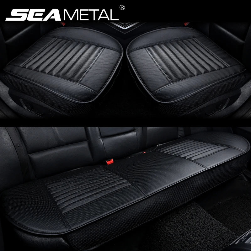 Cat Shop Boys - SEAMETAL Leather Seat Covers Car Cushion Four Seasons Automobiles Seat Cover Universal Pad Mats Protector for Car Seat