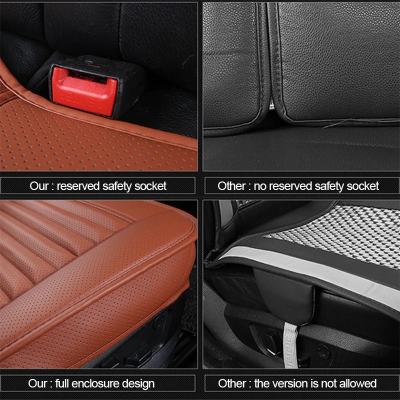 Cat Shop Boys - SEAMETAL Leather Seat Covers Car Cushion Four Seasons Automobiles Seat Cover Universal Pad Mats Protector for Car Seat