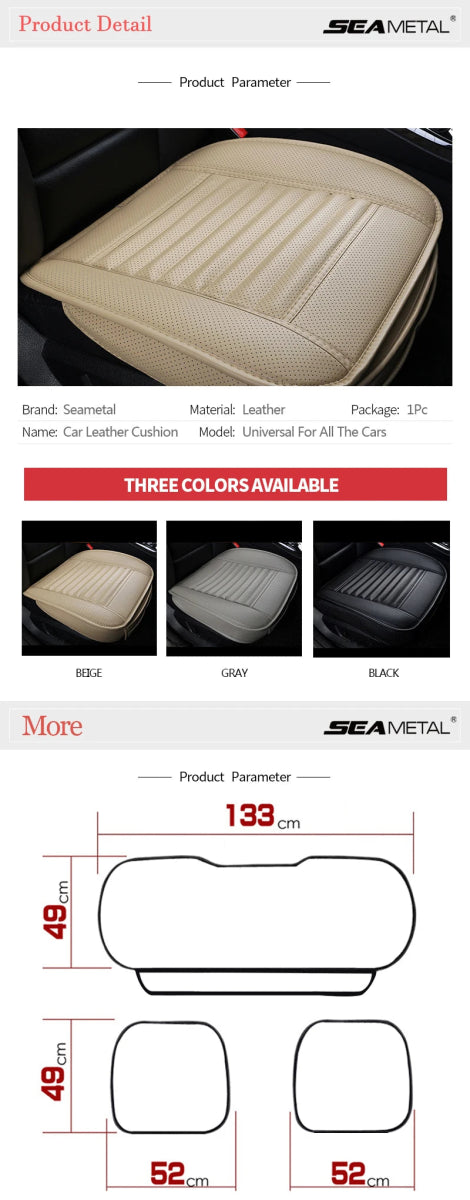 Cat Shop Boys - SEAMETAL Leather Seat Covers Car Cushion Four Seasons Automobiles Seat Cover Universal Pad Mats Protector for Car Seat