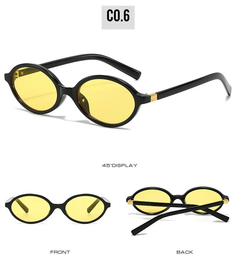 Cat Shop Boys - Sexy Retro Small Oval Sunglasses Women Men Rivets Shades Fashion Eyewear Luxury Sun Glasses UV400 Female