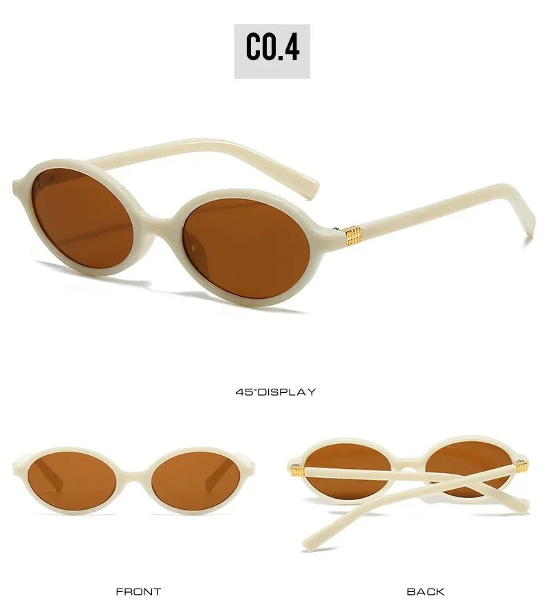 Cat Shop Boys - Sexy Retro Small Oval Sunglasses Women Men Rivets Shades Fashion Eyewear Luxury Sun Glasses UV400 Female