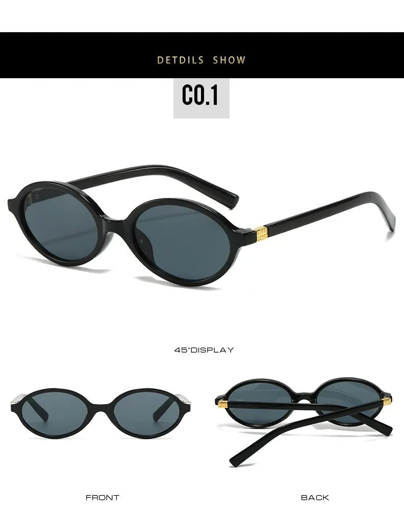 Cat Shop Boys - Sexy Retro Small Oval Sunglasses Women Men Rivets Shades Fashion Eyewear Luxury Sun Glasses UV400 Female