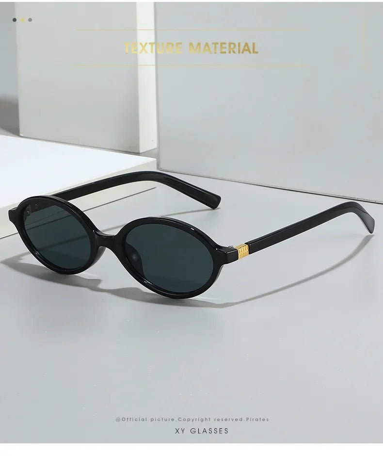 Cat Shop Boys - Sexy Retro Small Oval Sunglasses Women Men Rivets Shades Fashion Eyewear Luxury Sun Glasses UV400 Female