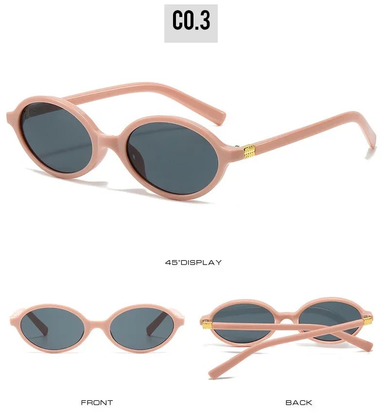 Cat Shop Boys - Sexy Retro Small Oval Sunglasses Women Men Rivets Shades Fashion Eyewear Luxury Sun Glasses UV400 Female