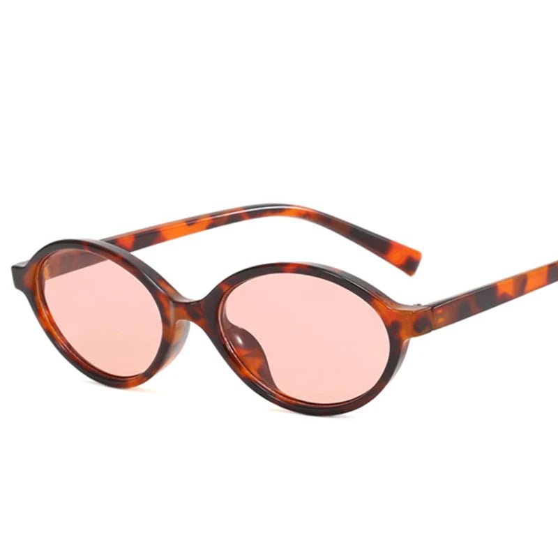 Cat Shop Boys - Sexy Small Oval Leopard Sunglasses Women Lovely Ins No Makeup Plain Glasses Frame Men Eyewear Cute Decorative Computer Glasses