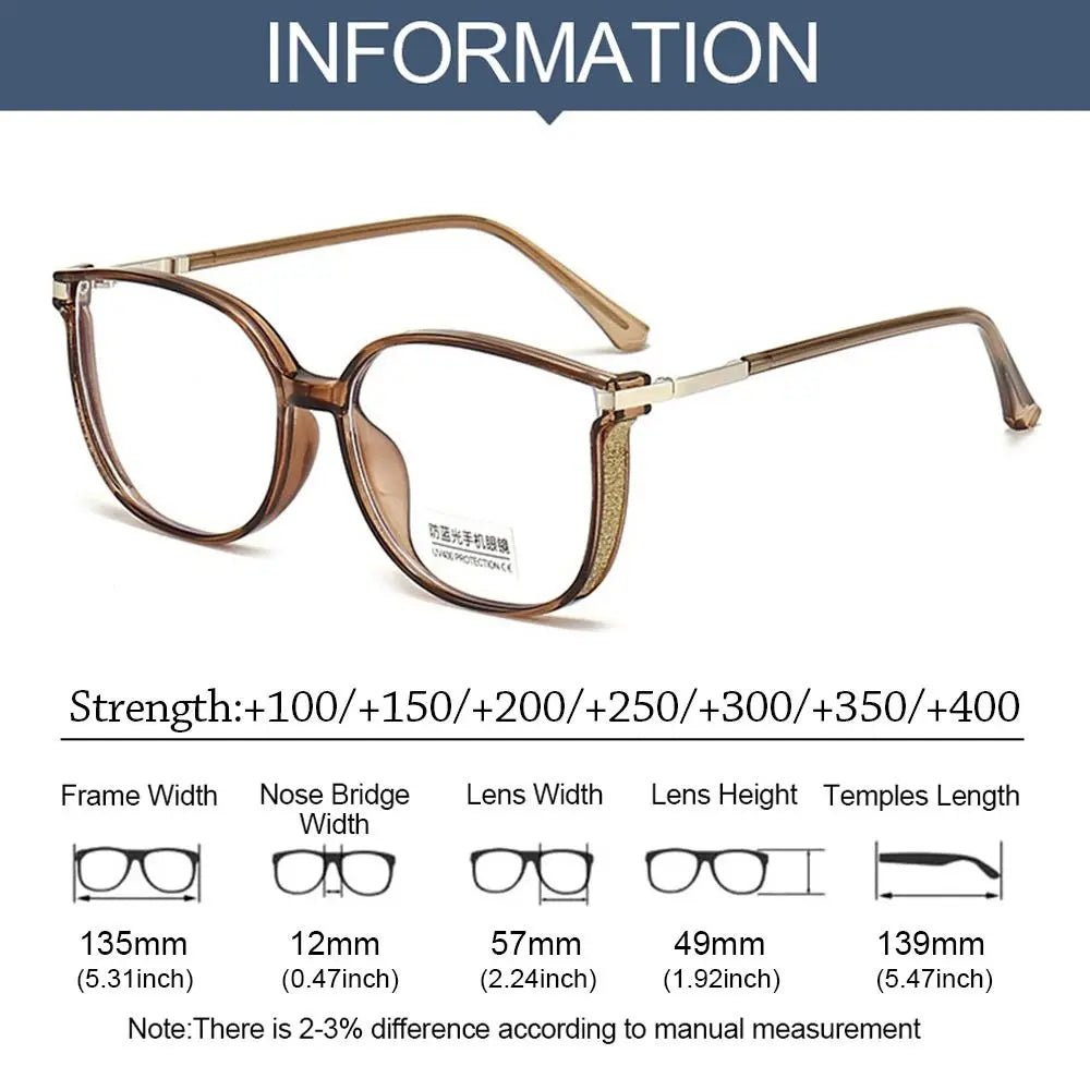 Cat Shop Boys - Shining Rhinestones Anti - Blue Light Reading Glasses Urltra - Light Eye Protection Men Women Elegant Comfortable Eyeglasses New