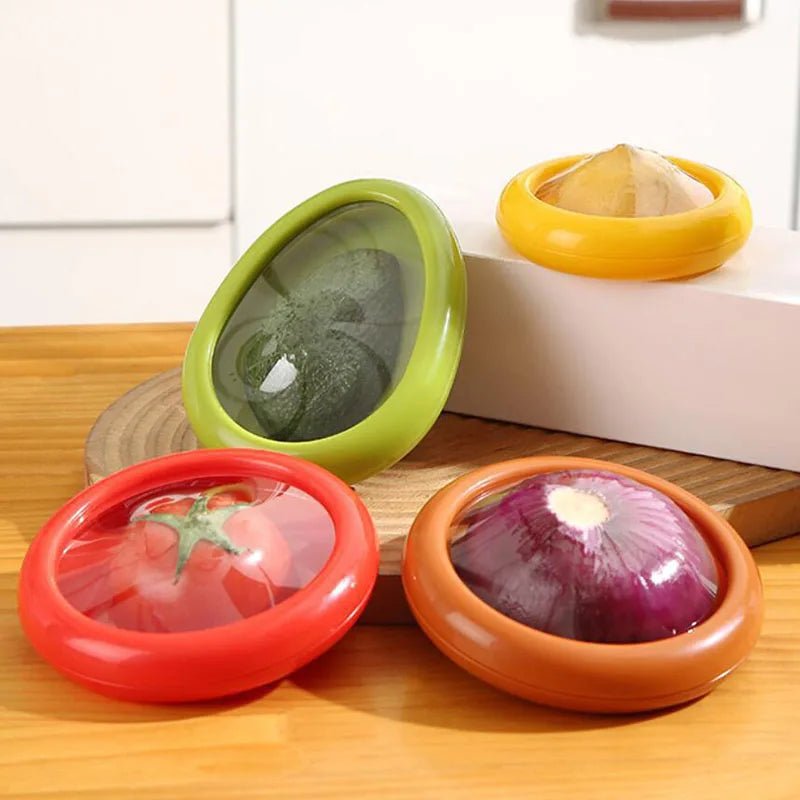 Cat Shop Boys - Silicone Fruit Storage Box, Reusable Refrigerator Crisper Box, Transparent Film Vegetable and Fruit Sealed Crisper Storage