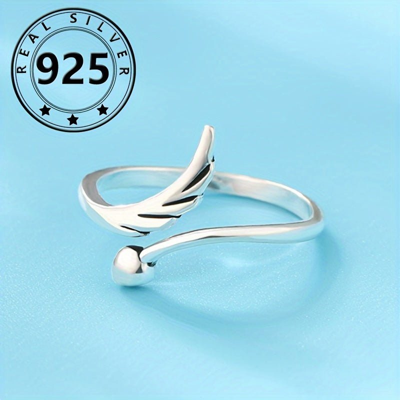 Cat Shop Boys - Single Angel Wing Design Adjustable Wrap Ring - High - Quality Jewelry for Men and Women - Gift Box Included and Resizable to Fit Any Finger