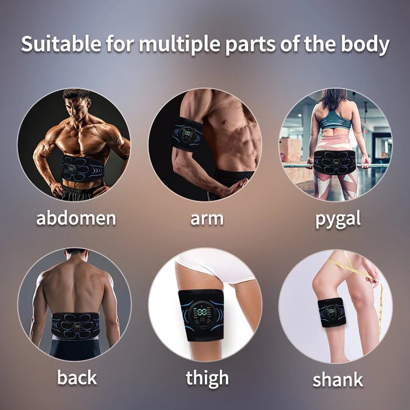 Cat Shop Boys - Smart Abdominal Toning Belt EMS Muscle Stimulator Abs Muscle Toner USB Charge Body Massager Waist Weight Loss Fitness Equipment